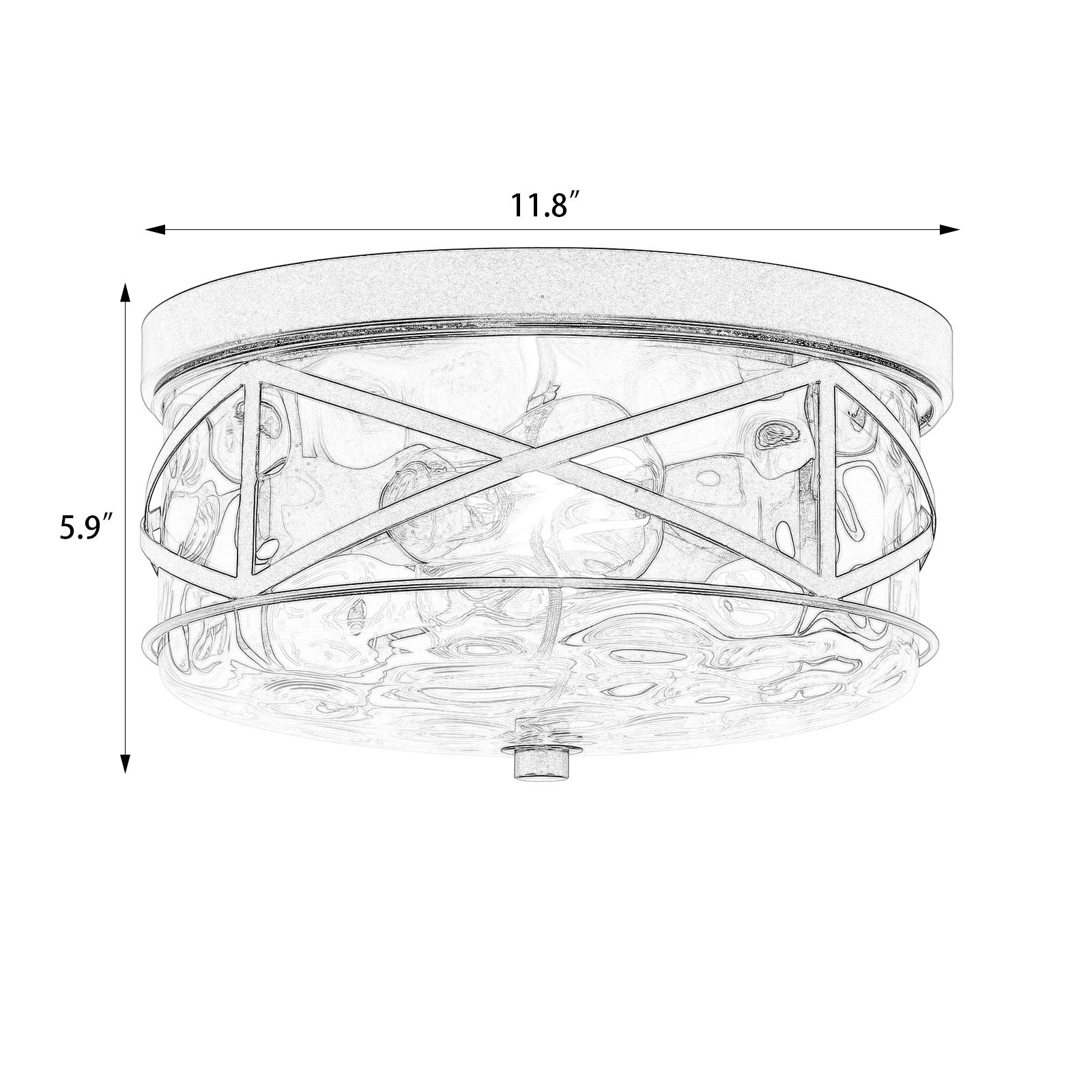 Grenache flush mount light large dimensions