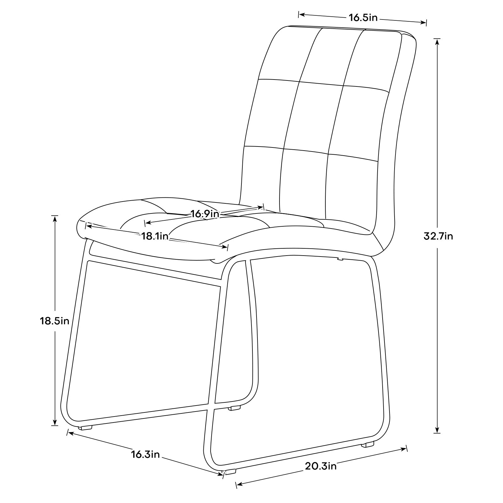 Helles dining chair dimensions