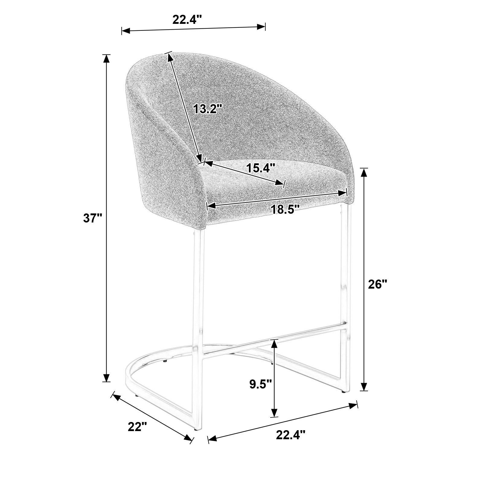 Italico bar stool dimensions