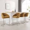 Italico bar stool with backrest, Yellow, 26"