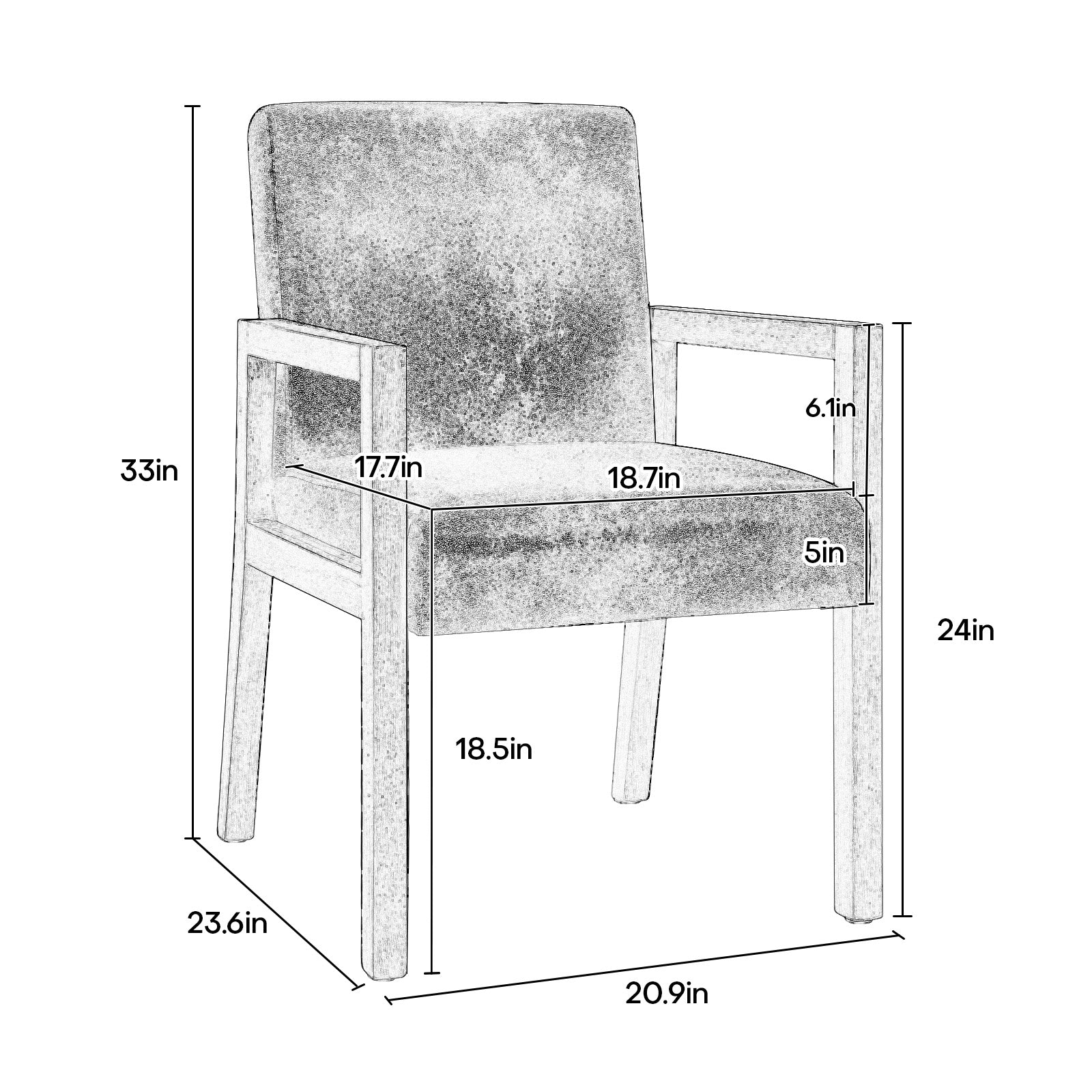 Jura dining chair dimensions