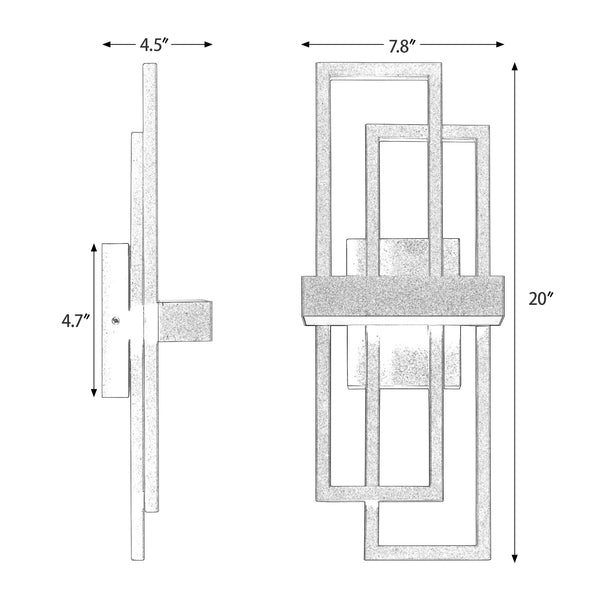 Kabar outdoor wall light dimensions