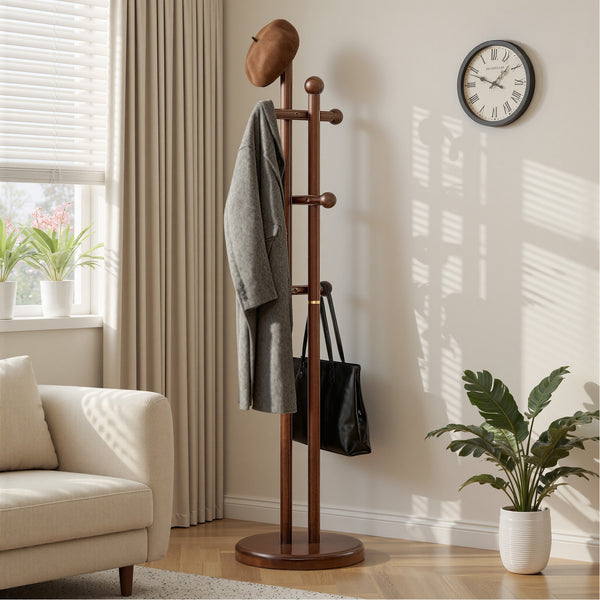 Kula Coat Rack in Brown Rubberwood