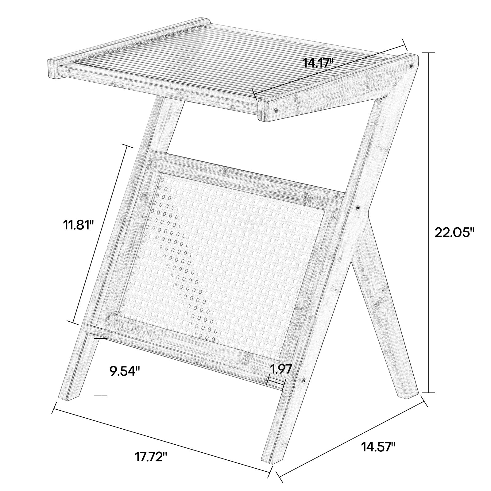 Labuche end table dimensions