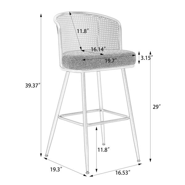 Lagrein bar stool bar height dimensions