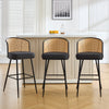 Lagrein bar stool, Black Jaen Leather/Bar Height