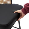 Lagrein bar stool, Black Jaen Leather/Counter Height