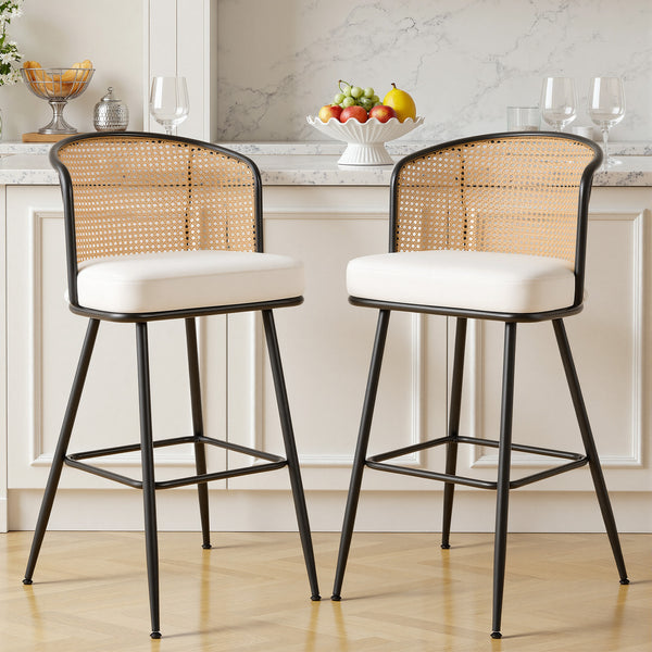 Lagrein bar stool, White Jaen Leather/Bar Height