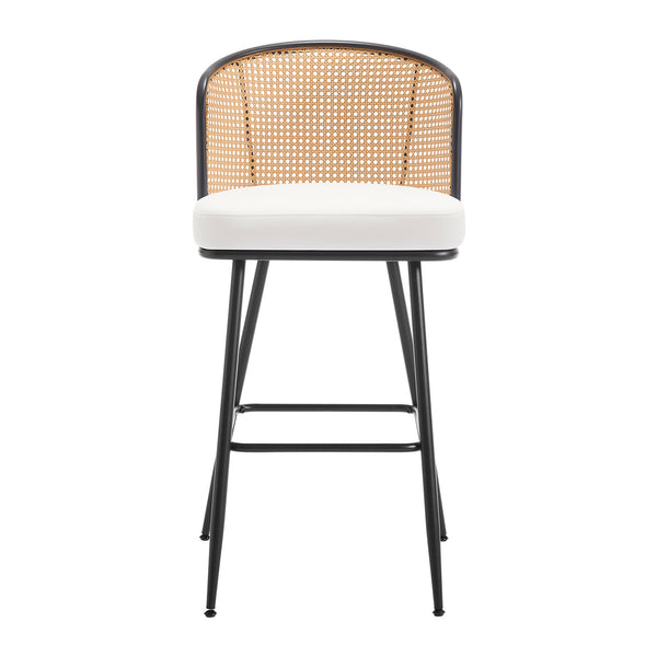 Lagrein bar stool, White Jaen Leather/Bar Height