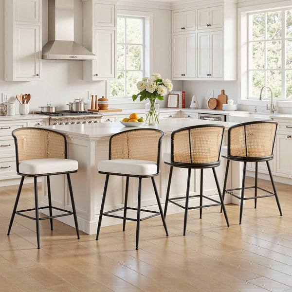 Lagrein bar stool, White Jaen Leather/Counter Height