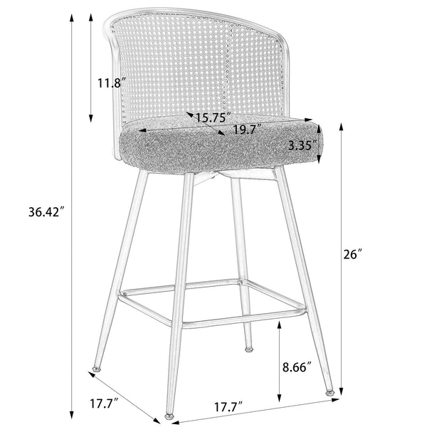 Lagrein II bar stool counter height dimensions