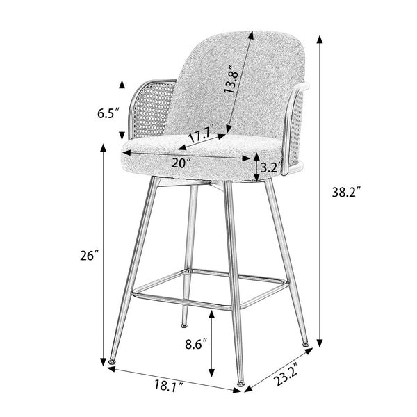 Lagrein III counter stool dimensions