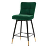 Light Lager Swivel Counter Stool in Green Azal Velvet