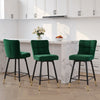 Light Lager Swivel Counter Stool in Green Azal Velvet
