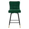 Light Lager Swivel Counter Stool in Green Azal Velvet