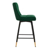 Light Lager Swivel Counter Stool in Green Azal Velvet