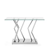 Lingtren Console Table in Chrome Finish with Glass Top