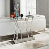 Lingtren Console Table in Chrome Finish with Glass Top