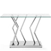 Lingtren Console Table in Chrome Finish with Glass Top