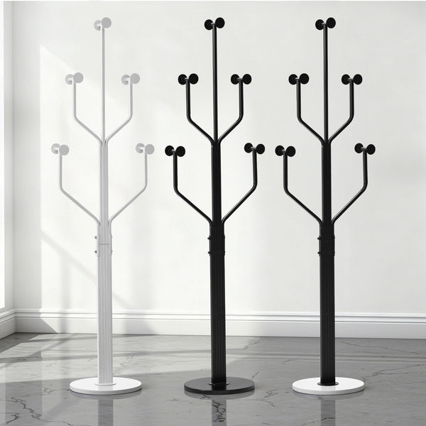 Lonzo Coat Rack in Black Finish, Black Marble Base