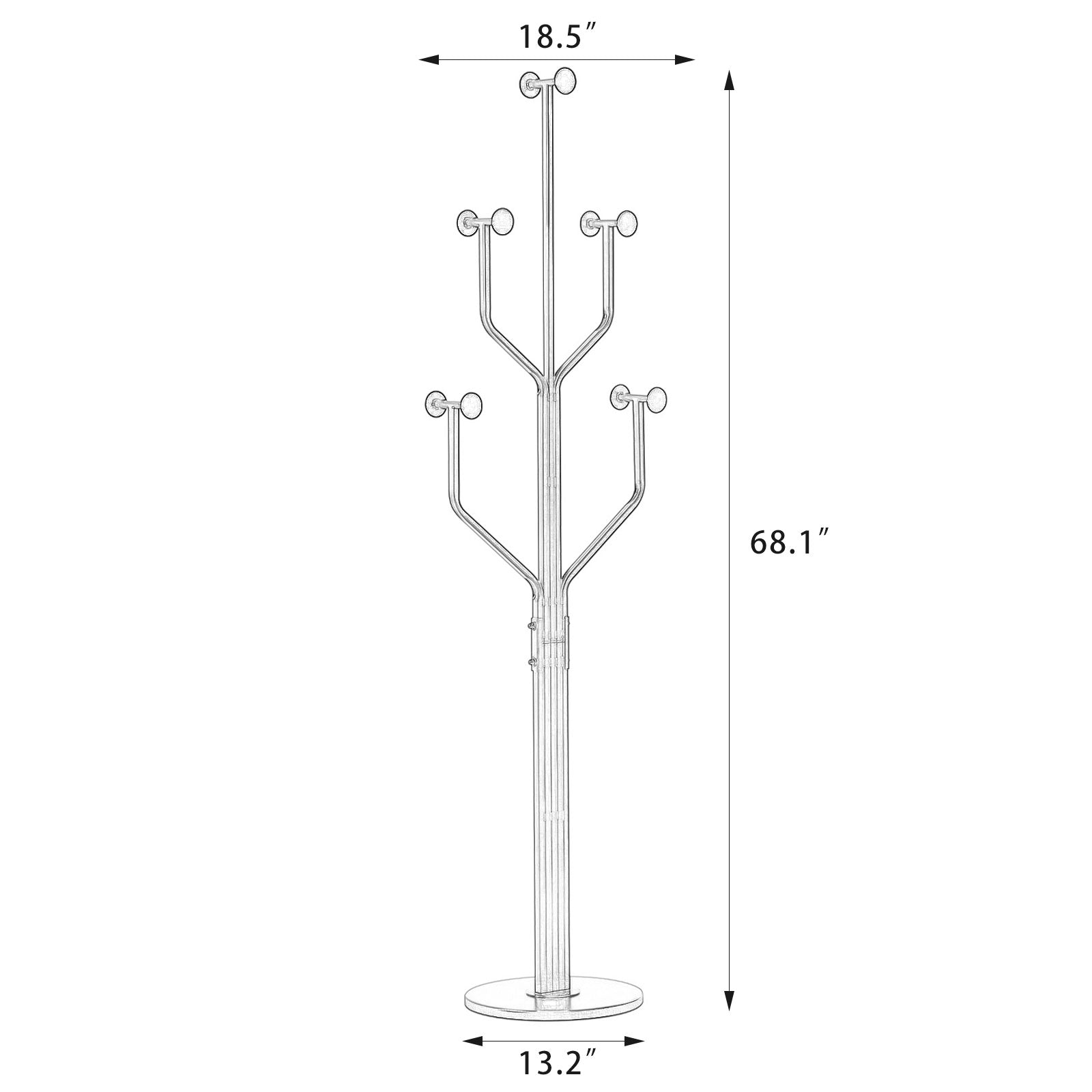 Lonzo coat rack dimensions