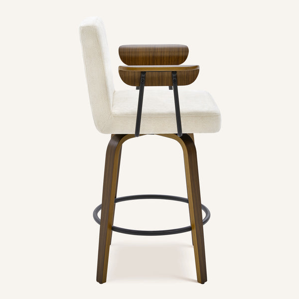 Malvasia Counter Stool in Beige Fiano Fabric
