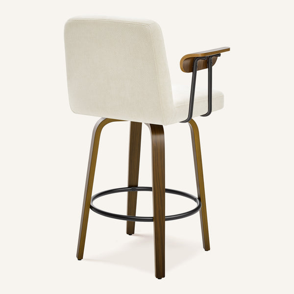 Malvasia Counter Stool in Beige Fiano Fabric