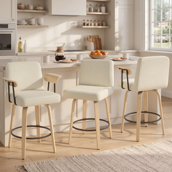 Malvasia II Counter Stool in Beige Fiano Fabric