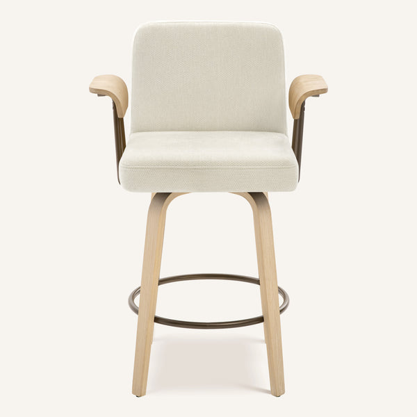 Malvasia II Counter Stool in Beige Fiano Fabric