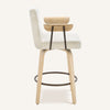 Malvasia II Counter Stool in Beige Fiano Fabric