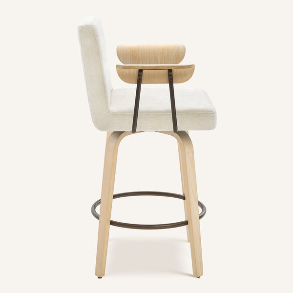 Malvasia II Counter Stool in Beige Fiano Fabric