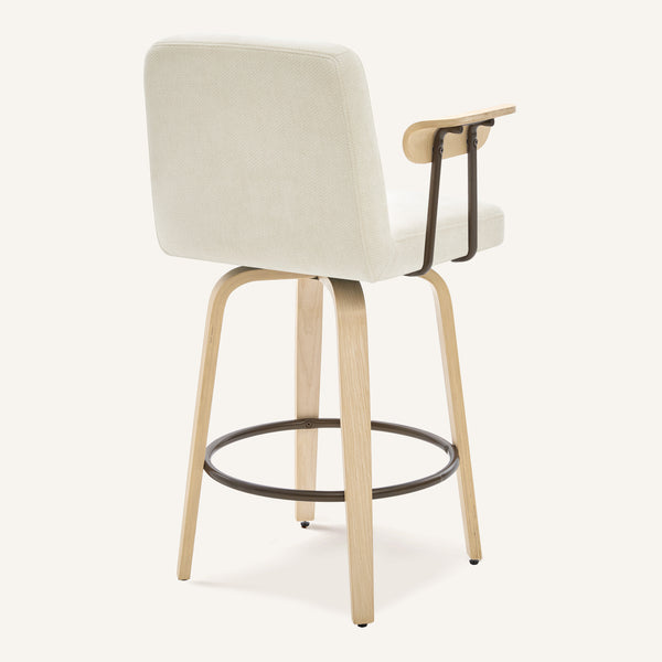 Malvasia II Counter Stool in Beige Fiano Fabric