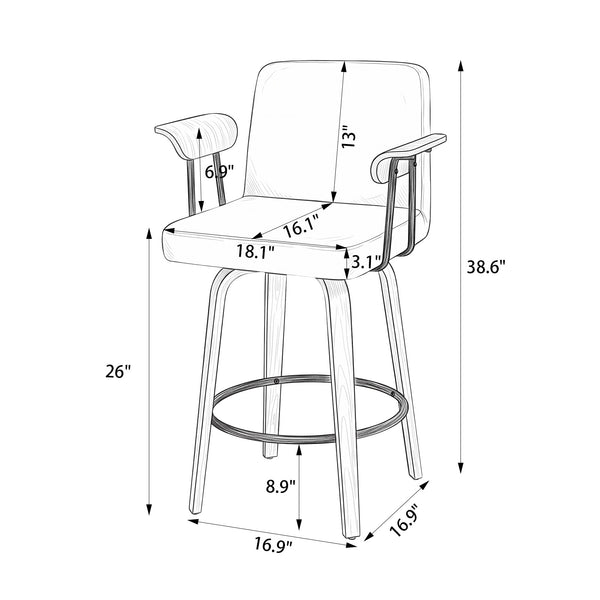 Malvasia II Counter Stool Dimensions