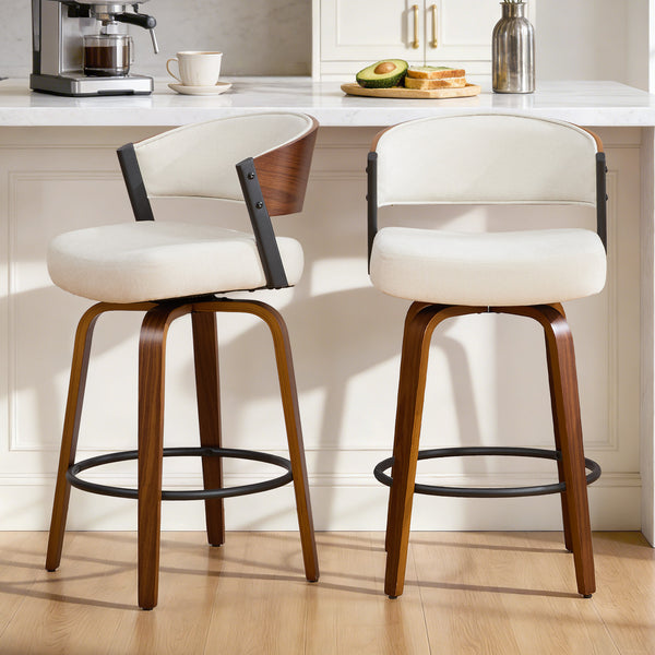 Malvina Counter Stool in Beige Grzi Fabric