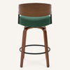 Malvina Counter Stool in Green Grzi Fabric