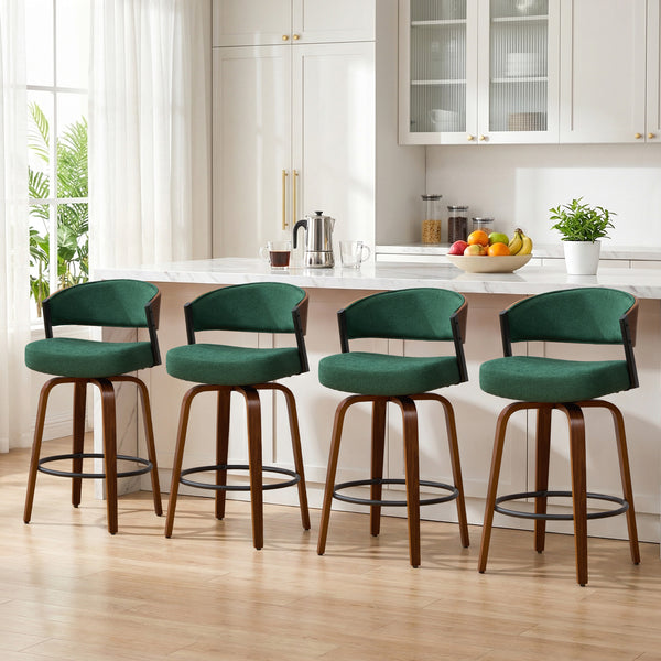 Malvina Counter Stool in Green Grzi Fabric
