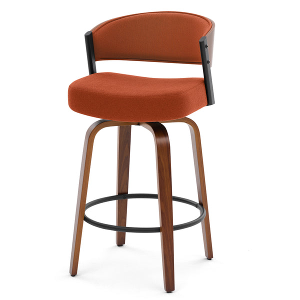 Malvina Counter Stool in Orange Grzi Fabric