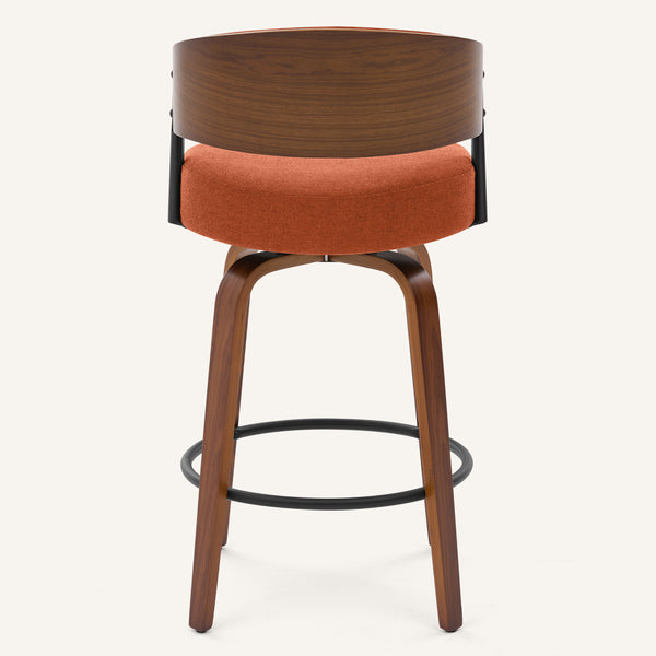 Malvina Counter Stool in Orange Grzi Fabric