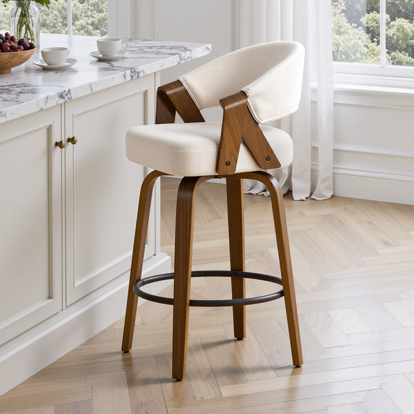 Malvina II Counter Stool in Beige Grzi Fabric