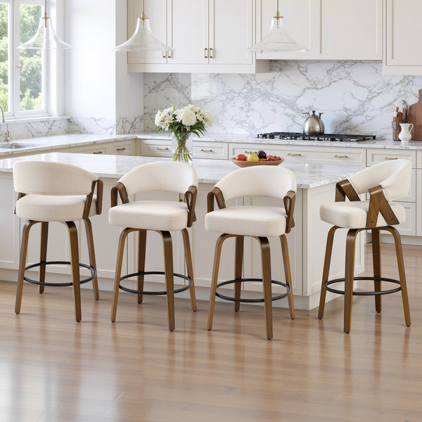 Malvina II Counter Stool in Beige Grzi Fabric
