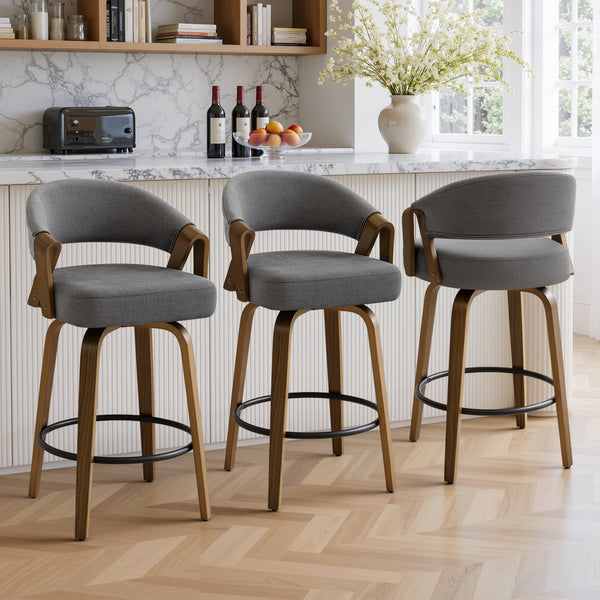 Malvina II Counter Stool in Gray Grzi Fabric