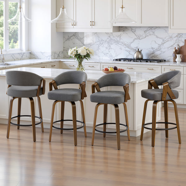 Malvina II Counter Stool in Gray Grzi Fabric