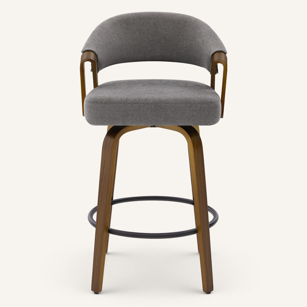 Malvina II Counter Stool in Gray Grzi Fabric