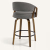 Malvina II Counter Stool in Gray Grzi Fabric