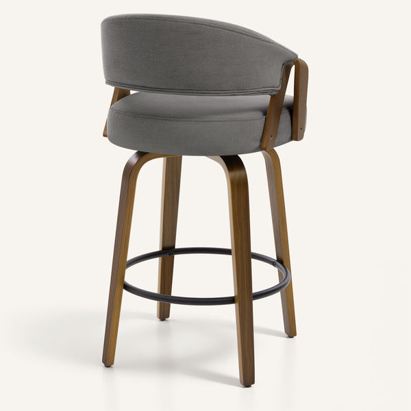 Malvina II Counter Stool in Gray Grzi Fabric
