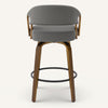Malvina II Counter Stool in Gray Grzi Fabric
