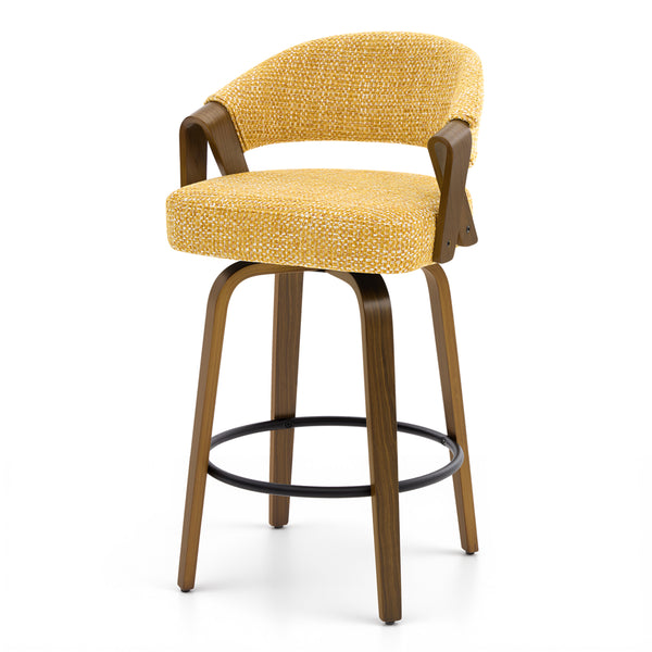 Malvina II Counter Stool in Yellow Silencio Fabric