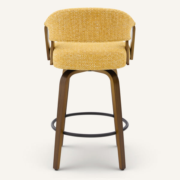 Malvina II Counter Stool in Yellow Silencio Fabric
