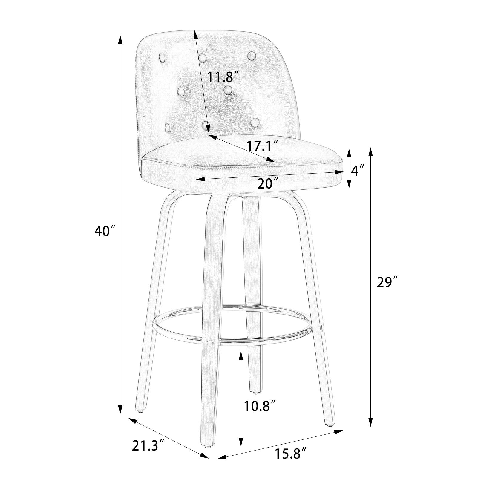 Medina bar stool bar height dimensions