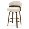 Meleyi Counter Stool in White Rebo Leather